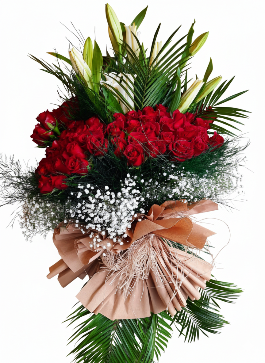 İhtişamlı Kırmızı Gül Buketi - Naturel Çiçekçilik