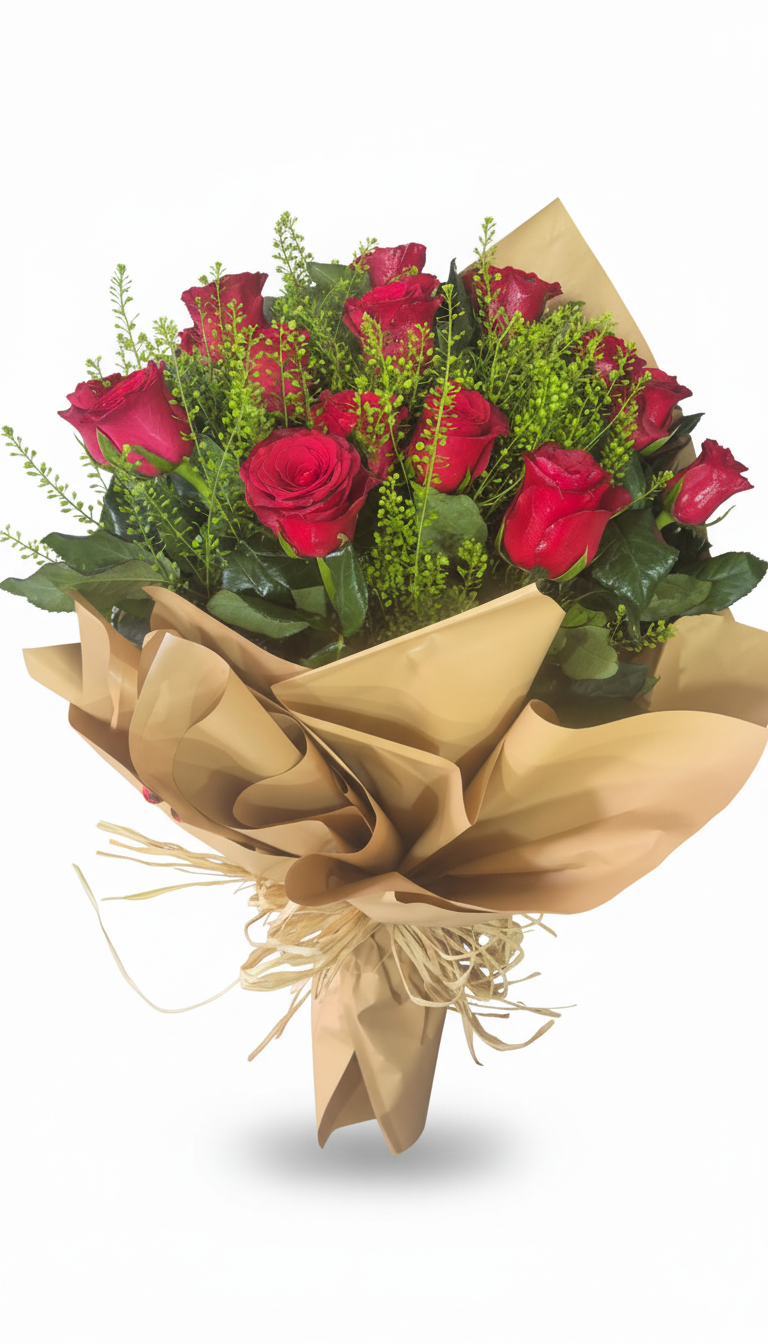 Kalpten Gelen Saflık: 11'li Kırmızı Gül Buketi - Naturel Çiçekçilik