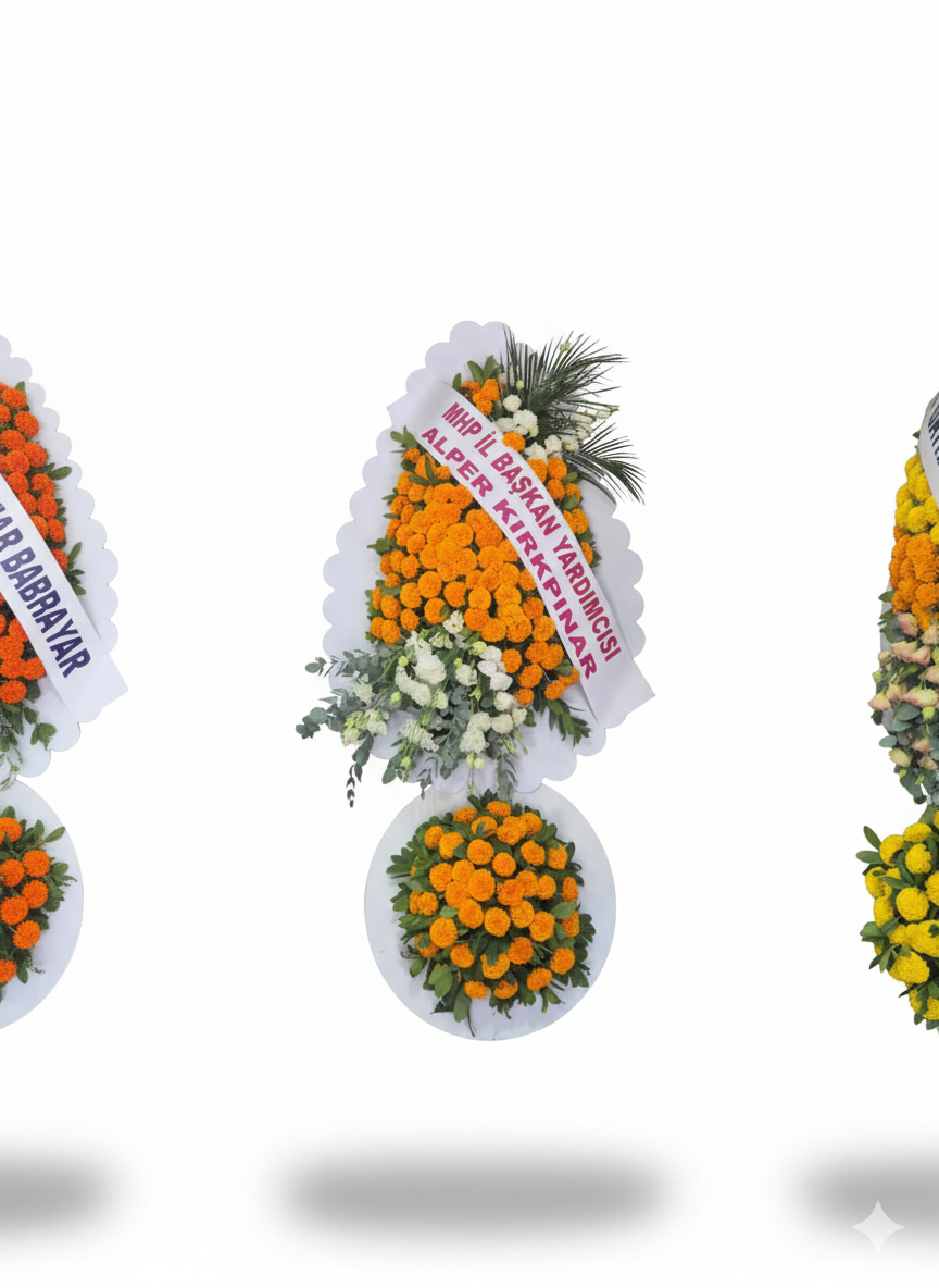 Kırmızı Beyaz Taziye Çelenkleri - Naturel Çiçekçilik