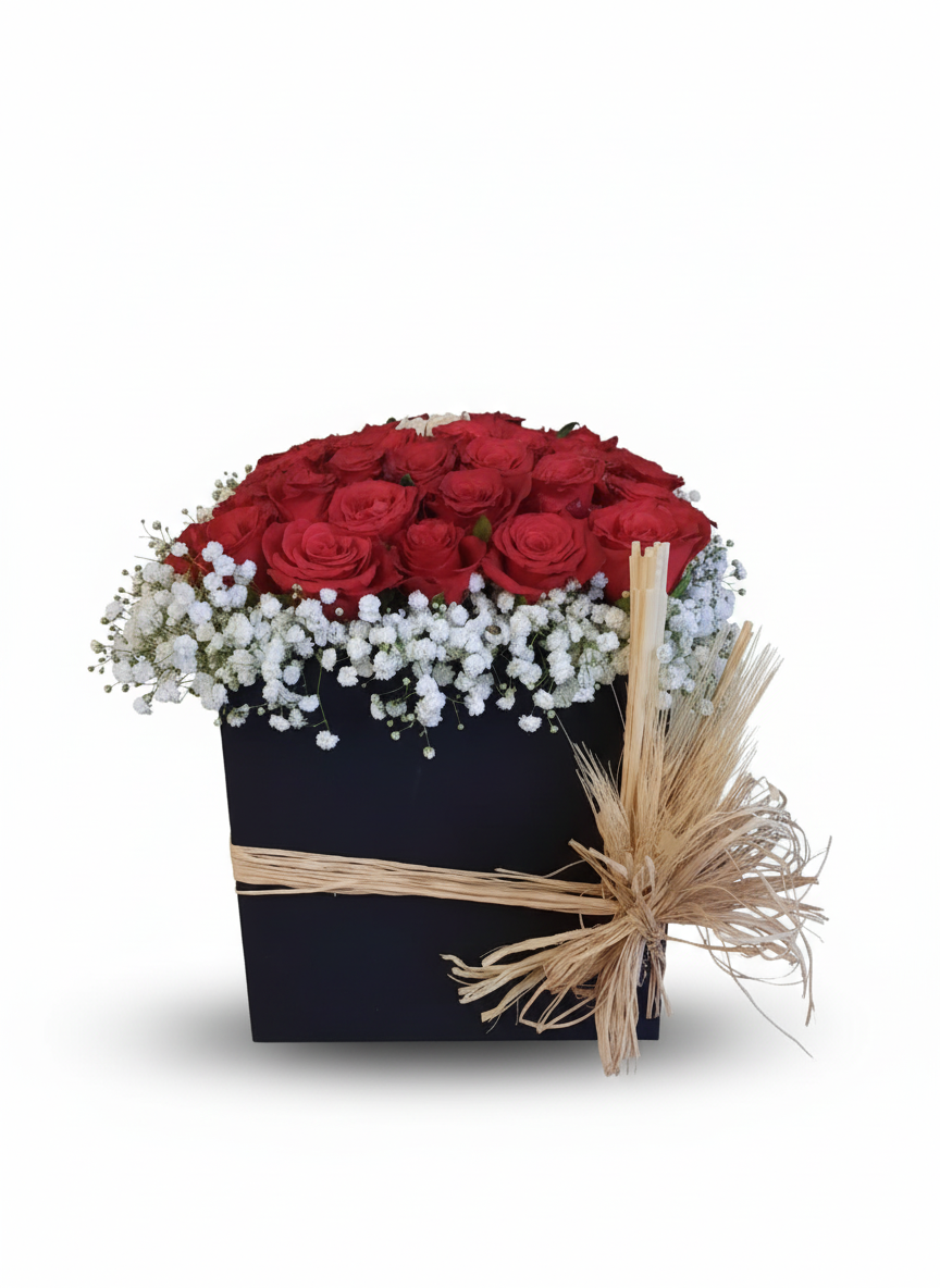 Kırmızı Güllü Özel Kutu - Naturel Çiçekçilik
