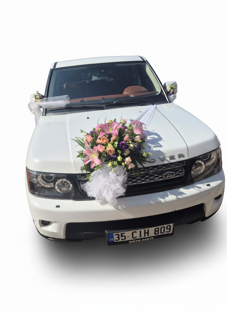Romantik Gelin Arabası Süslemesi - Naturel Çiçekçilik