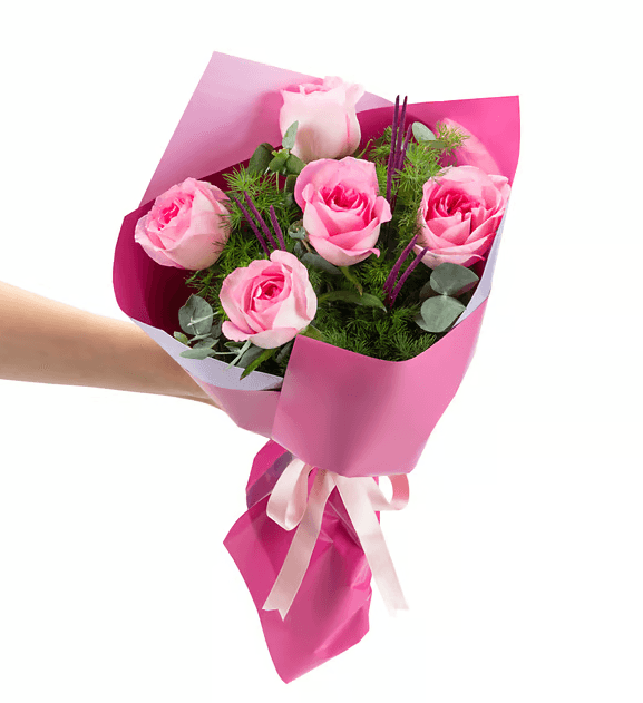 Lila Pembe Bukette Pembe Güller